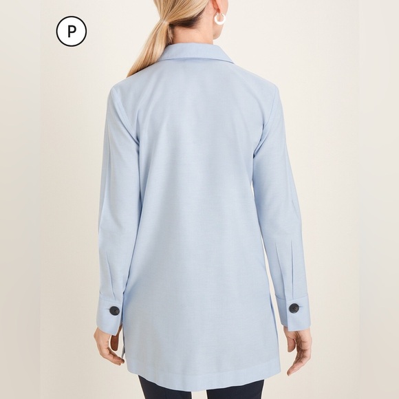 ✨ No-Iron Oxford Button-Detail Cotton Tunic – Size 2 ✨ - Picture 3 of 15